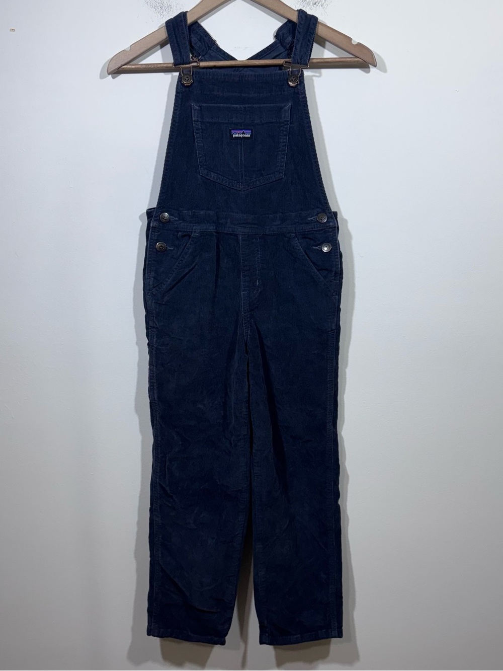 Patagonia Kids Corduroy Overalls Medium M Blue Organic Cotton
